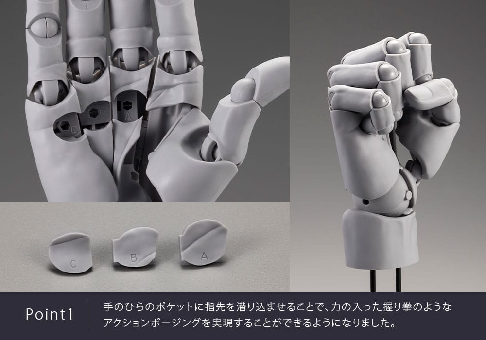Takahiro Kagami Artist Support Item Hand PVC 1/1 Model Men /L Gray 22 cm