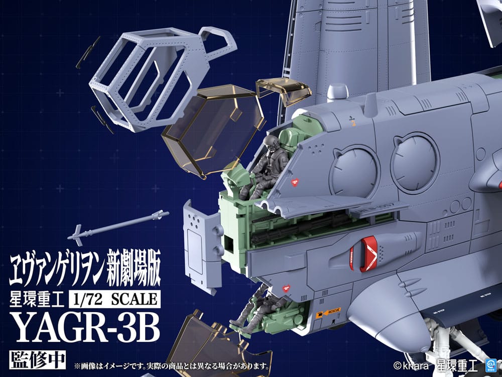 Evangelion: 3.0 You can (not) redo figurine Plastic Model Kit 1/72 YAGR-3B UNAF Close Air Support VTOL Aircraft 14 cm