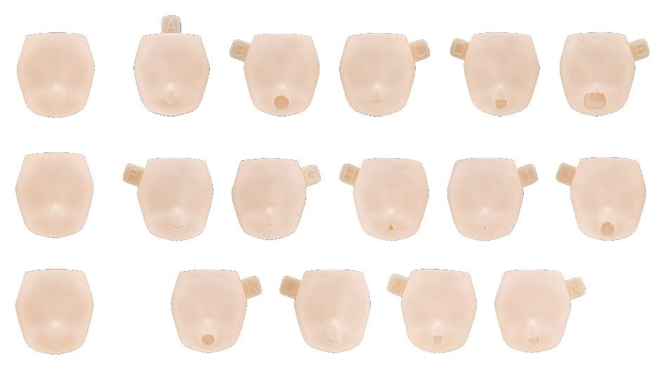 Megami Device M.S.G. accessoire pour figurines Plastic Model Kit 10 Face Set Puni Mofu 01 Skin Color A