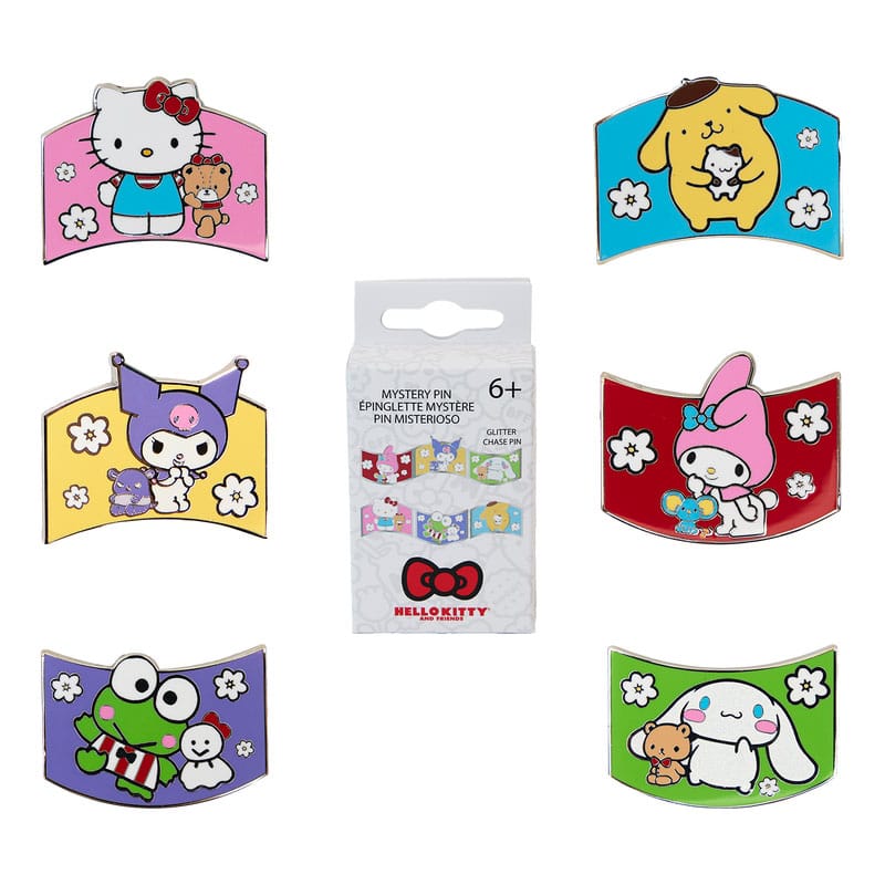 Sanrio by Loungefly assortiment pin's émaillés Blind Box Sanrio & Friends Color Block (12)