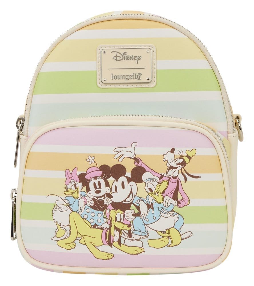 Disney by Loungefly sac à bandoulière Mickey and Friends Rainbow Stribes
