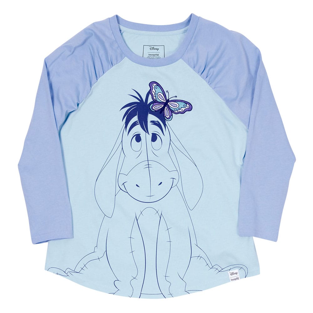 Winnie the Pooh by Loungefly Tee T-Shirt Unisexe Eeyore Shirred Raglan (XL)