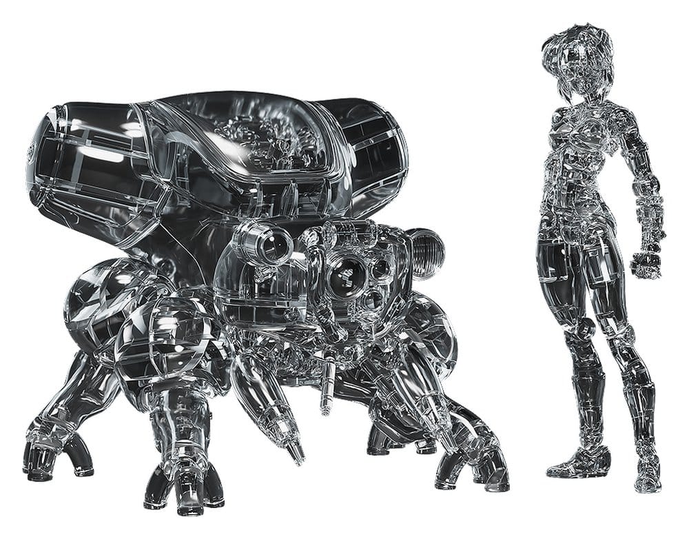 Ghost in the Shell Plastic Model Kit PLAMAX minimum factory Motoko Kusanagi avec Fuchikoma: Thermoptic Camouflage Ver. 8 cm