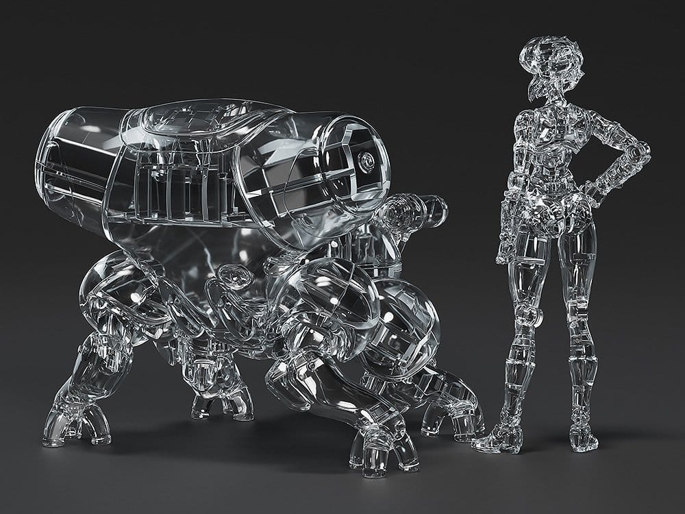 Ghost in the Shell Plastic Model Kit PLAMAX minimum factory Motoko Kusanagi avec Fuchikoma: Thermoptic Camouflage Ver. 8 cm