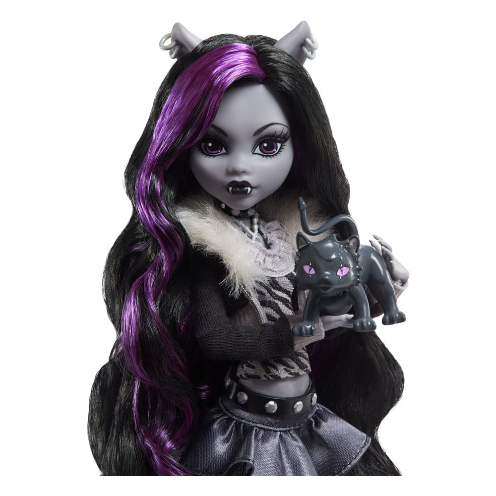 Monster High poupée Reel Drama Clawdeen Wolf en Noir et Blanc