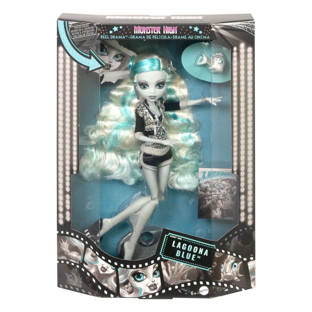 Monster High poupée Reel Drama Lagoona Blue en Noir et Blanc