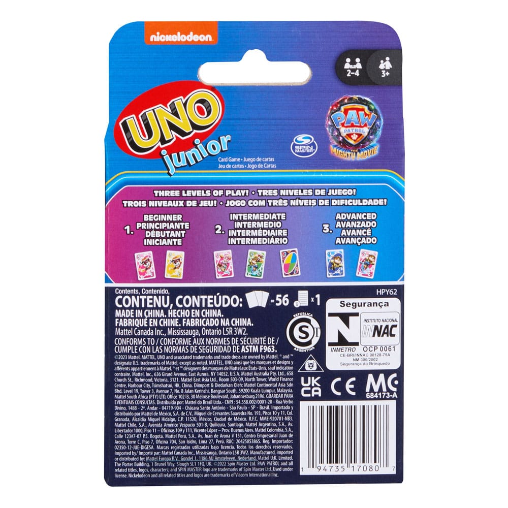 PAW Patrol: The Mighty Movie jeu de cartes UNO Junior