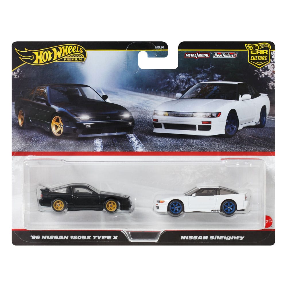 Hot Wheels Premium pack 2 véhicules métal Car Culture 1/64 '96 Nissan 180SX Type X & Nissan SilEighty