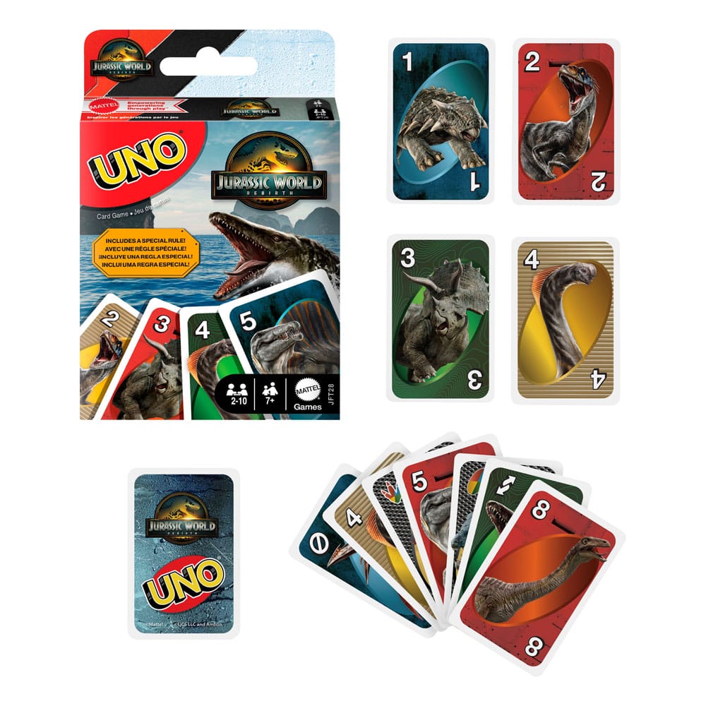 Jurassic World : Renaissance UNO jeux de cartes