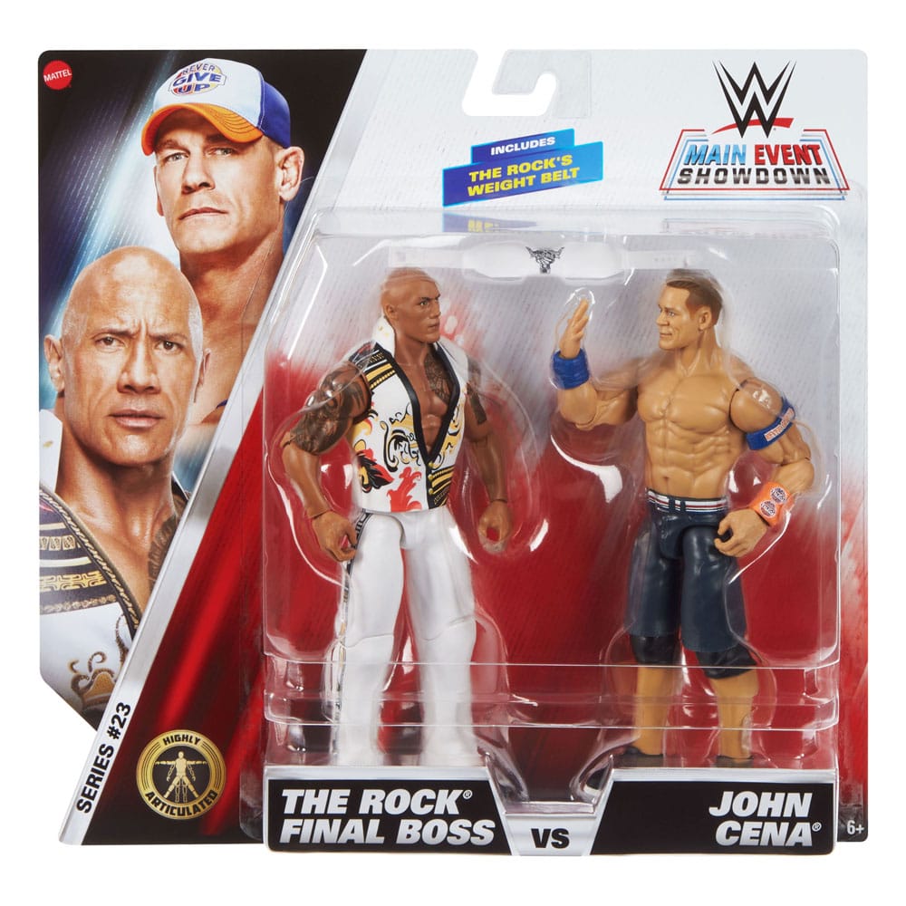 WWE Main Event Showdown figurines The Rock Final Boss vs John Cena 2-Pack 15 cm