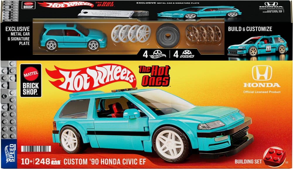 Hot Wheels Speed Series Mattel Brick Shop jeu de construction 1/32 Custom ’90 Honda Civic EF