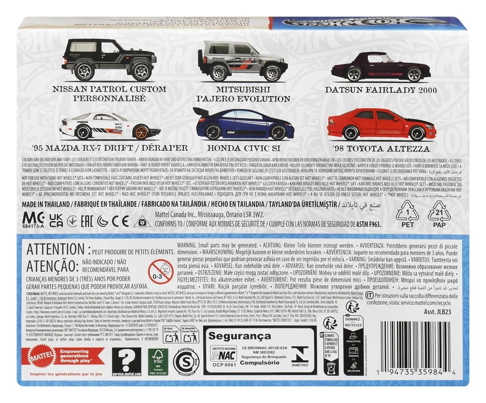 Hot Wheels Silver Series pack 6 véhicules Die-Cast 1/64 Streets of Japan