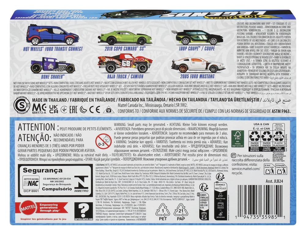 Hot Wheels Silver Series pack 6 véhicules Die-Cast 1/64 Legends