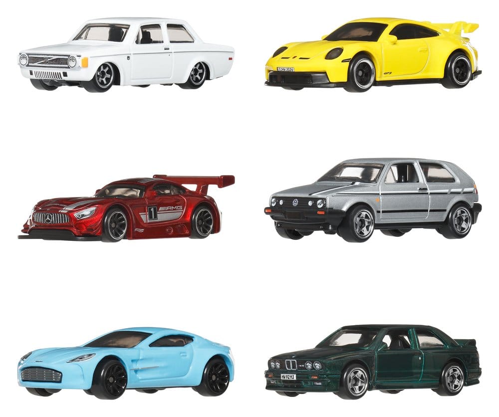 Hot Wheels Silver Series pack 6 véhicules Die-Cast 1/64 Euro Style