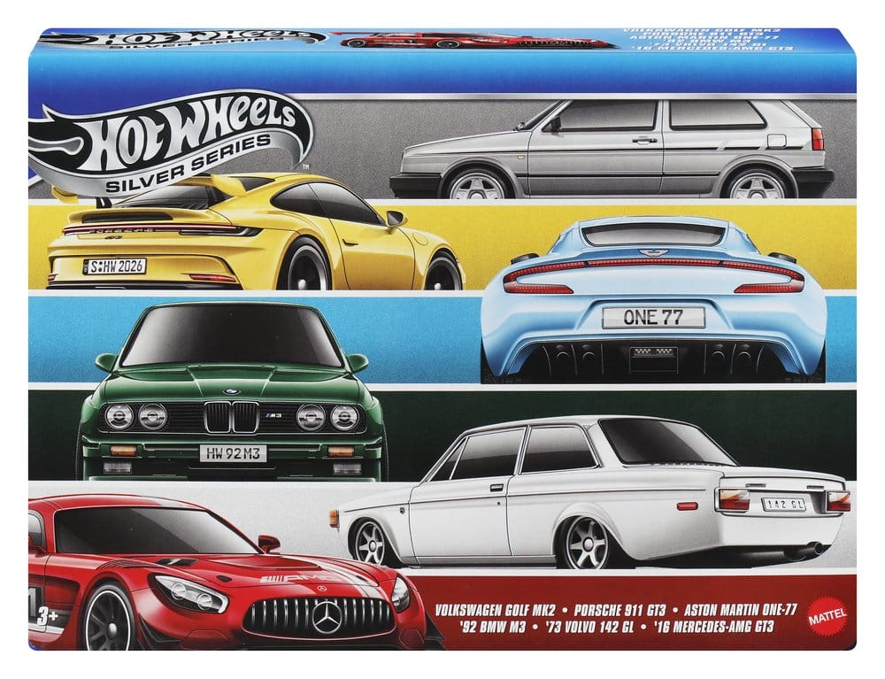 Hot Wheels Silver Series pack 6 véhicules Die-Cast 1/64 Euro Style