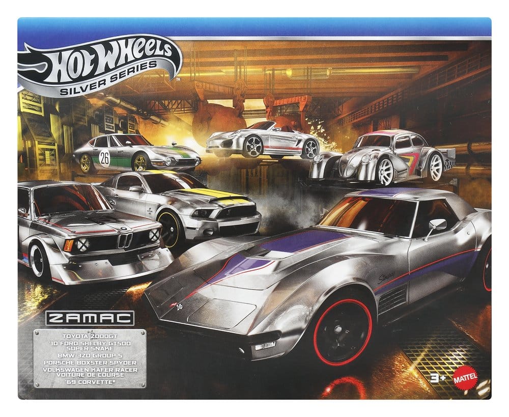 Hot Wheels Silver Series pack 6 véhicules Die-Cast 1/64 ZAMAC