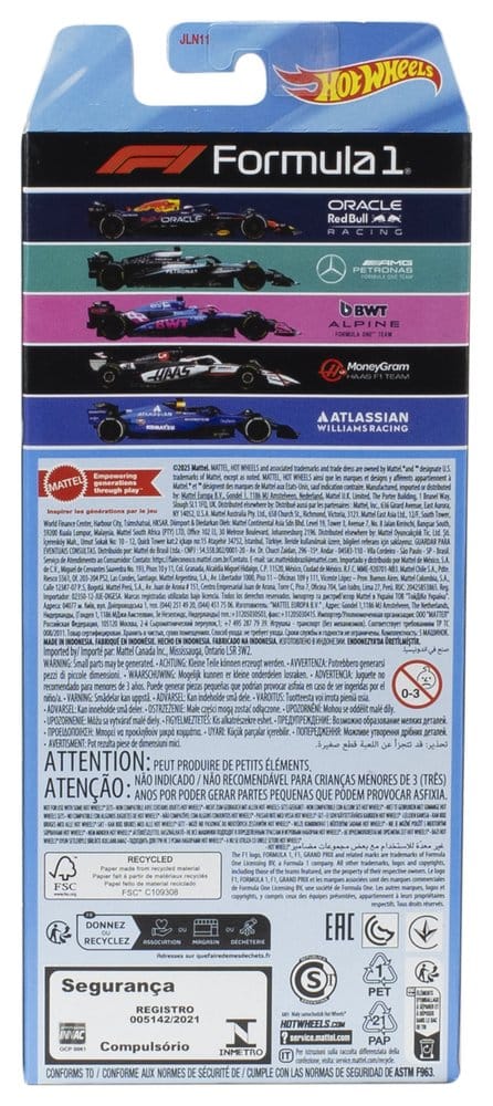 Formule 1 Hot Wheels pack de 5 véhicules Die-Cast 1:64 2025