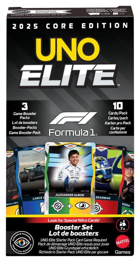 Formula 1 UNO Jeu de cartes Elite F1 Booster-Set