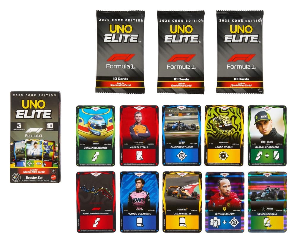 Formula 1 UNO Jeu de cartes Elite F1 Booster-Set