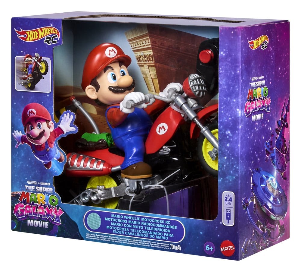 Super Mario Galaxy, le film Hot Wheels véhicule radiocommandé Mario Wheelie Motocross