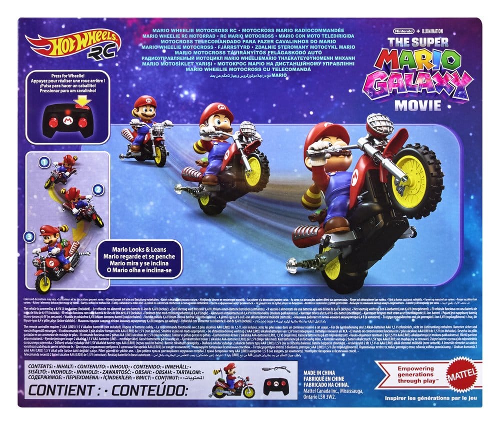 Super Mario Galaxy, le film Hot Wheels véhicule radiocommandé Mario Wheelie Motocross