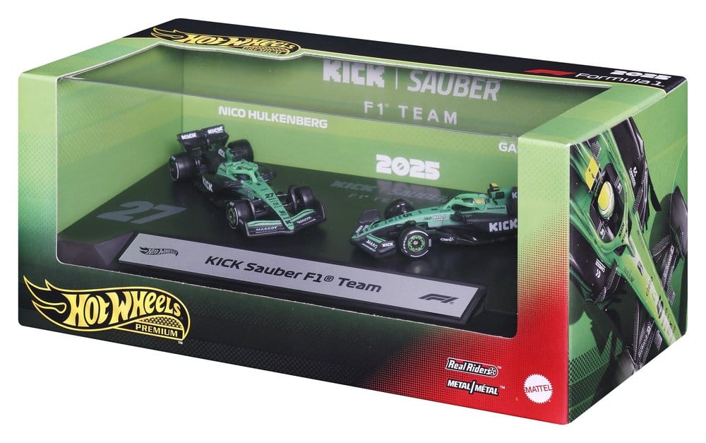 Formule 1 Hot Wheels Premium pack 2 véhicules Die-Cast 1/64 KICK Sauber Team