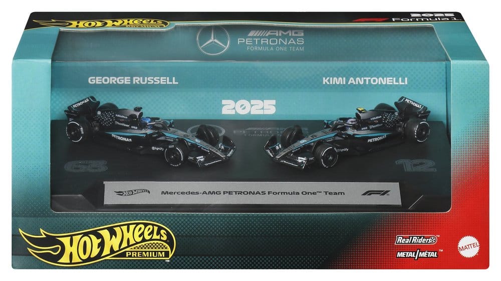 Formule 1 Hot Wheels Premium pack de 2 véhicules Die-Cast 1:64 Team Mercedes-AMG PETRONAS