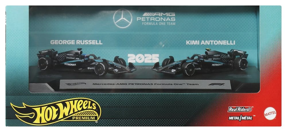 Formule 1 Hot Wheels Premium pack de 2 véhicules Die-Cast 1:64 Team Mercedes-AMG PETRONAS