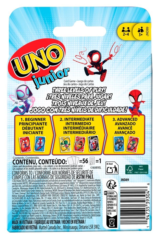 Spidey & His Amazing Friends UNO Junior Jeu de cartes