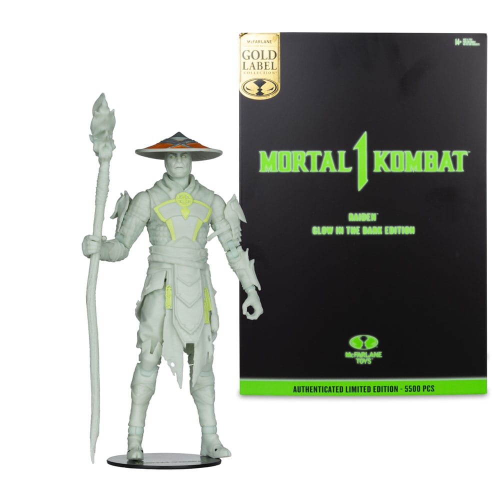 Mortal Kombat Glow in the Dark Edition figurine Raiden (Gold Label) 18 cm