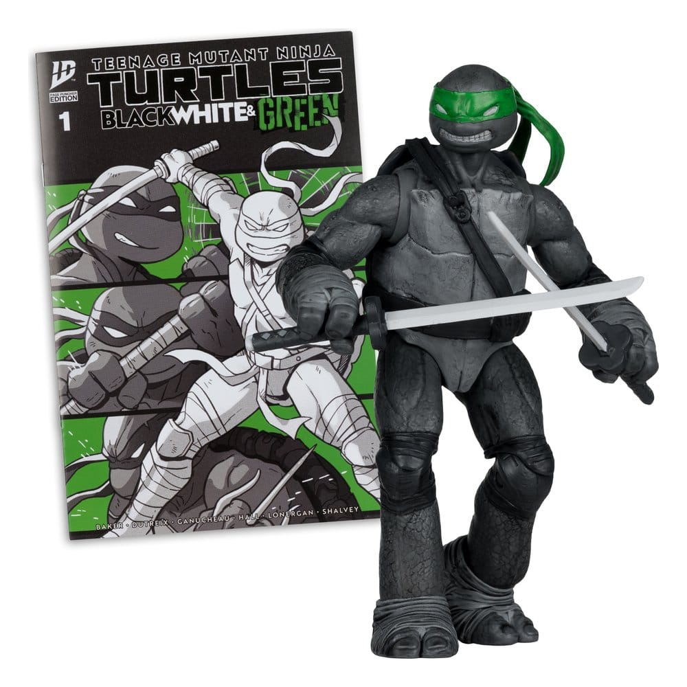 Tortues Ninja Page Punchers figurine Leonardo (Black White & Green) (Red Platinum Edition) 13 cm