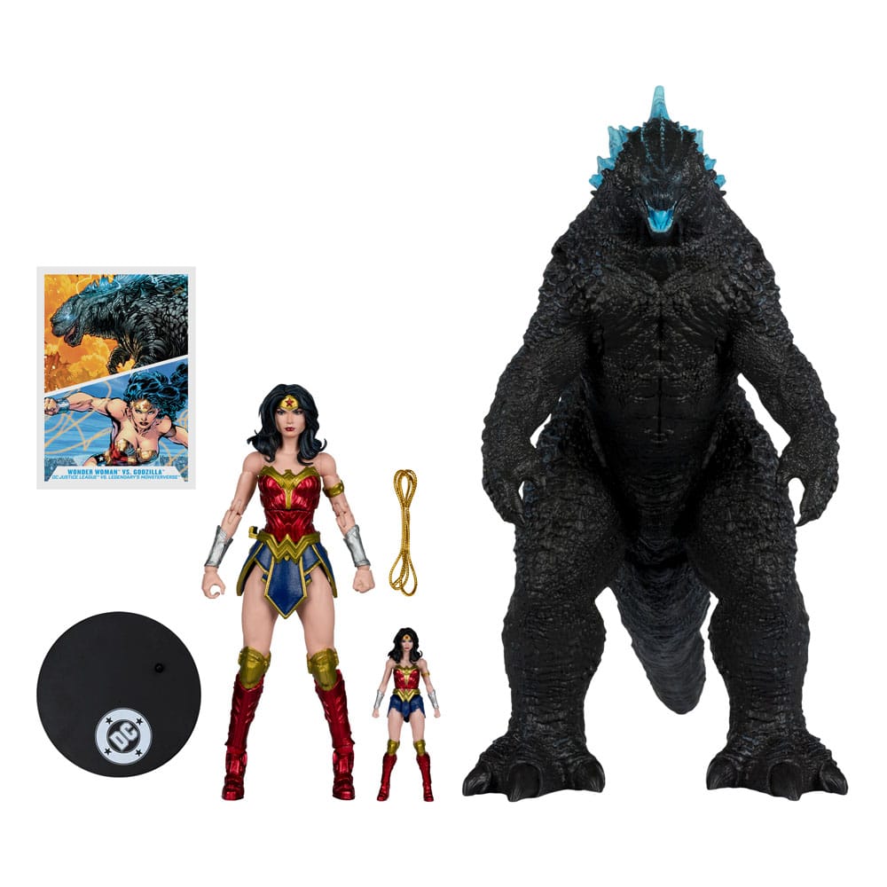 DC Justice League Monsterverse DC Multiverse pack de 2 figurines Wonder Woman Vs. Atomic Blast Godzilla 18 cm