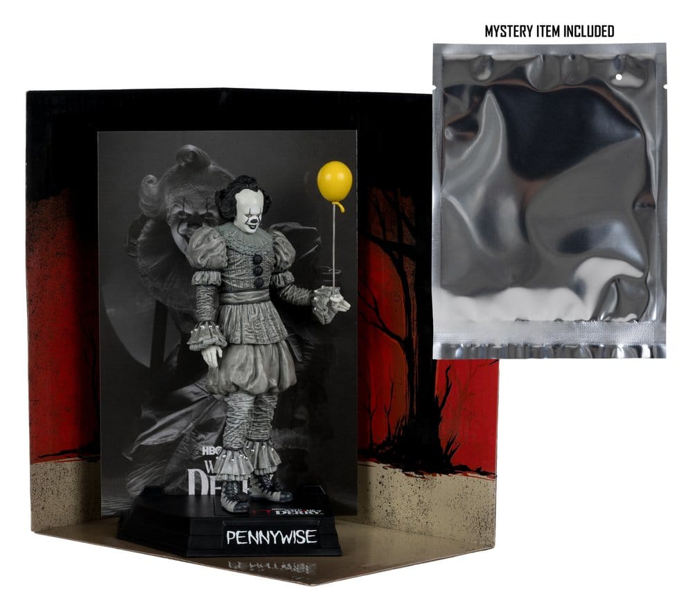 Ça Welcome to Derry Movie Maniacs figurine Pennywise (Black & White) 16 cm
