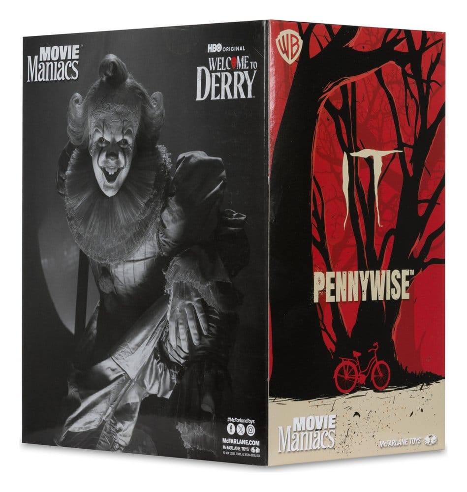 Ça Welcome to Derry Movie Maniacs figurine Pennywise (Black & White) 16 cm