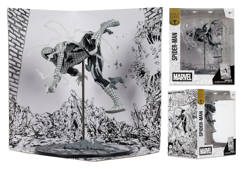 Marvel statuette PVC !/10 Spider-Man (Line Art) (The Amazing Spider-Man #318) (Gold Label) 17 cm
