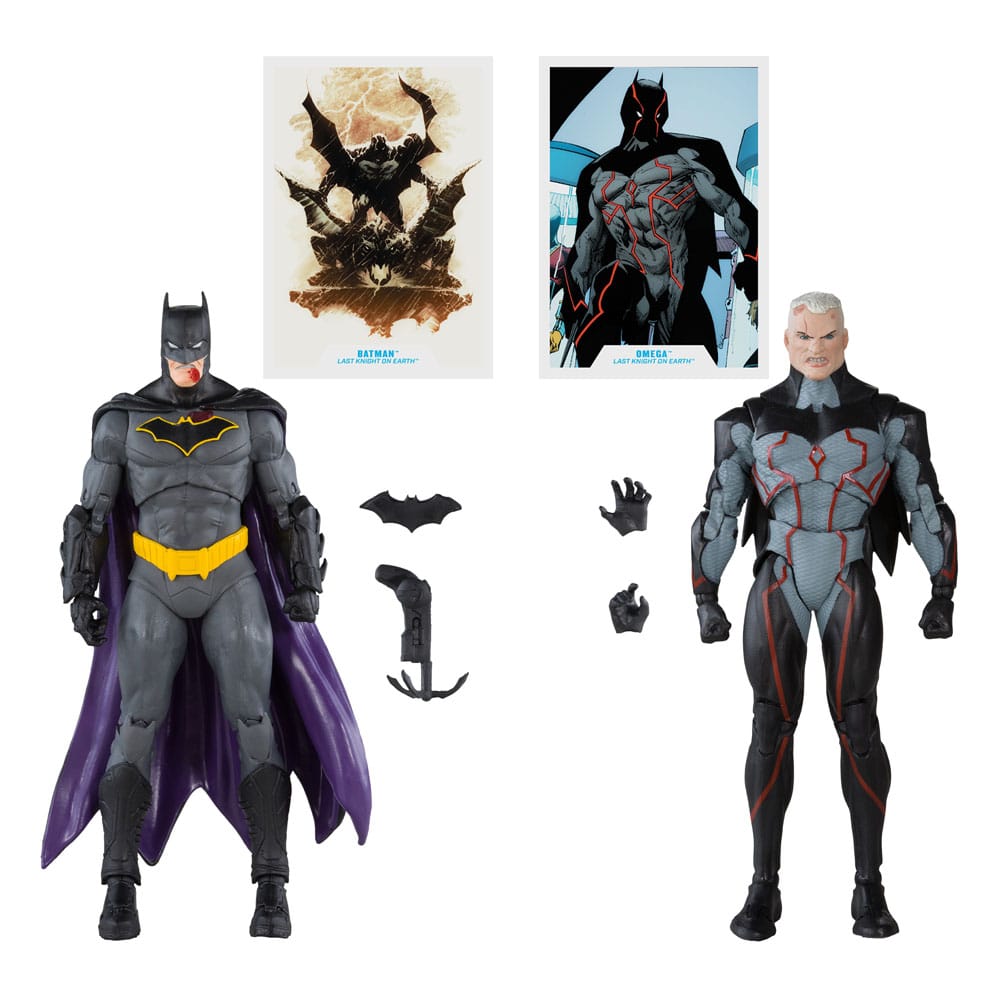 DC Collector figurines Pack de 2 Omega (Unmasked) & Batman (Bloody)(Gold Label) 18 cm