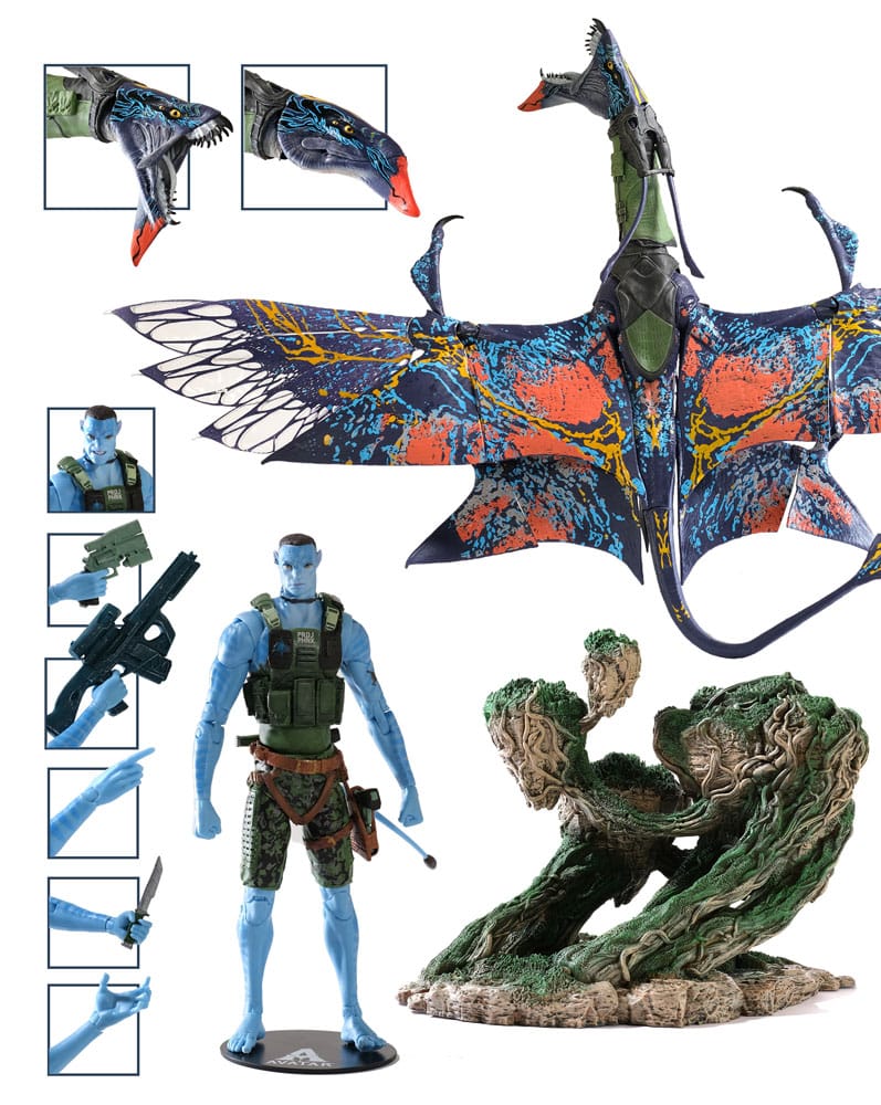 Avatar : La Voie de l'eau figurine Recom Quaritch & RDA Banshee (Gold Label)