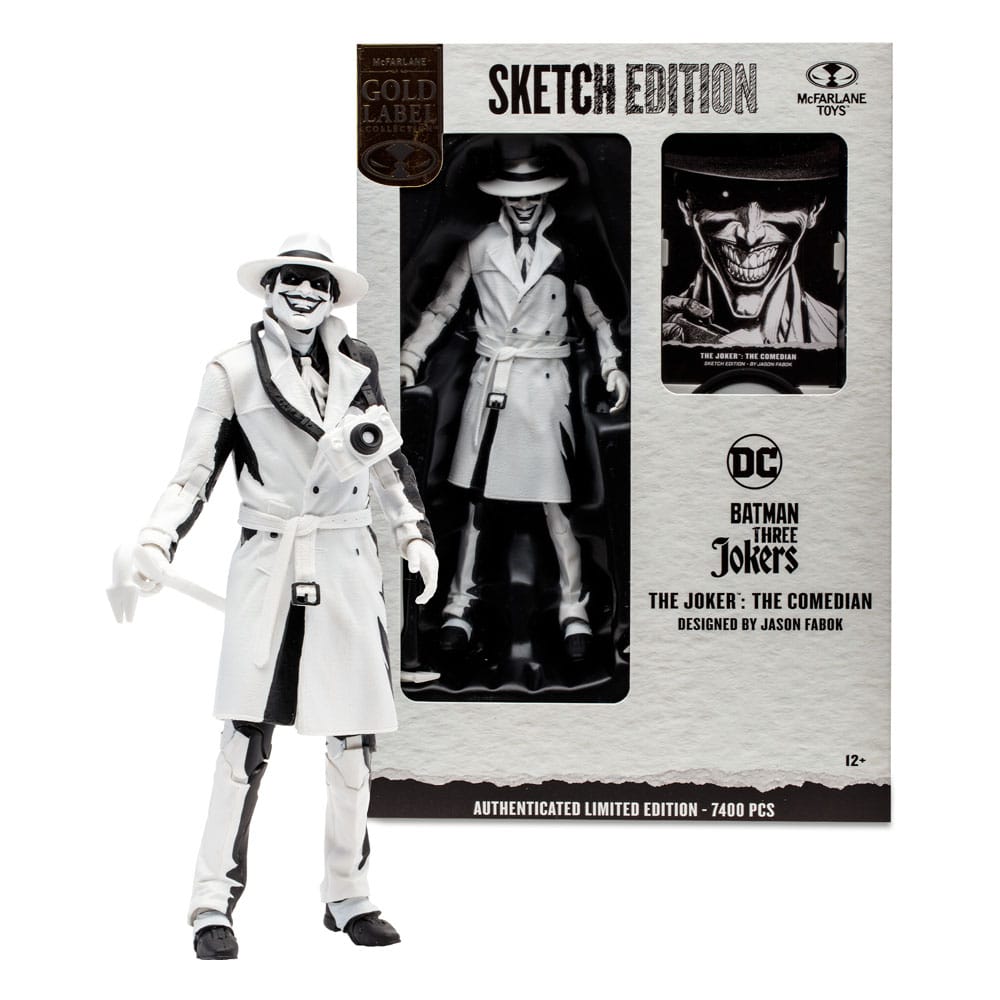 Batman: Three Jokers DC Multiverse figurine The Joker: The Comedian Sketch Edition (Gold Label) 18 cm