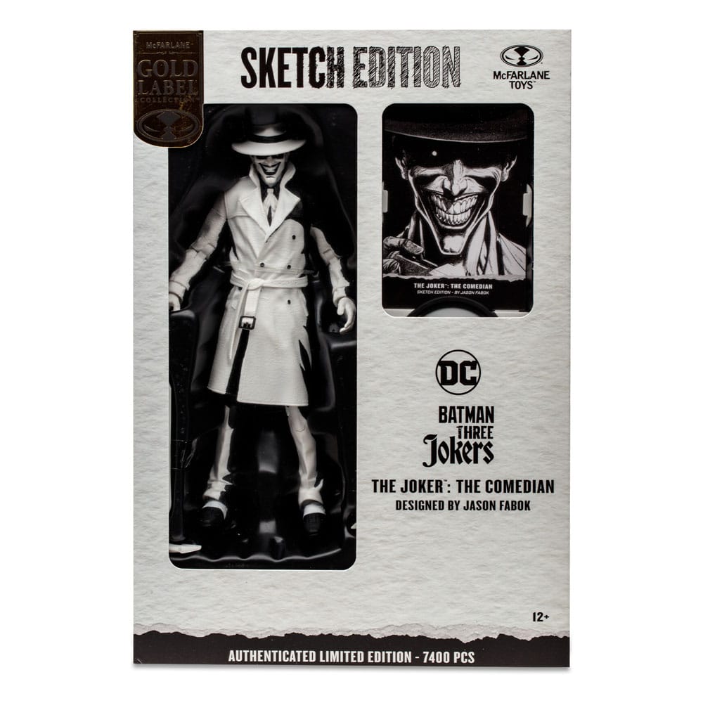 Batman: Three Jokers DC Multiverse figurine The Joker: The Comedian Sketch Edition (Gold Label) 18 cm