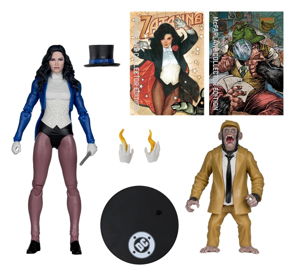 DC Multiverse McFarlane figurine Zatanna with Detective Chimp Collector Edition #53 18 cm