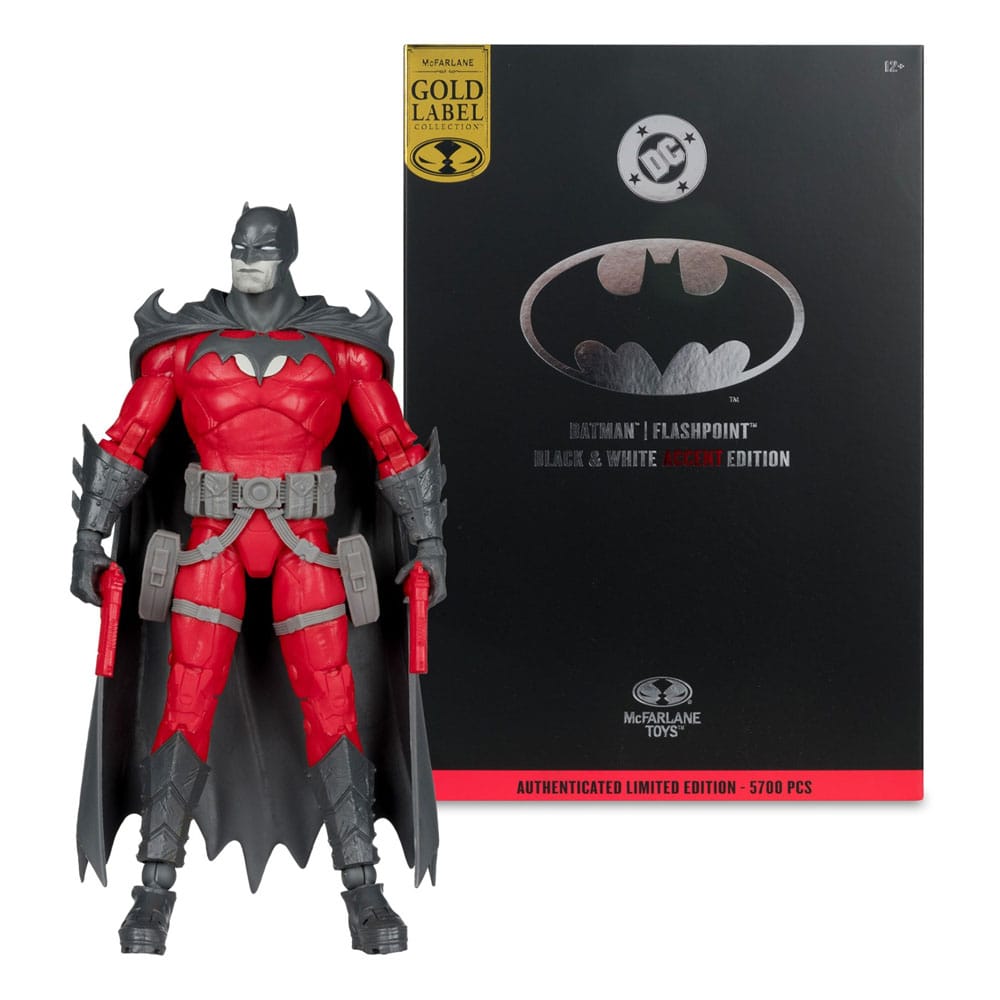 DC Multiverse figurine Batman (Flashpoint) (Black & White Accent Edition) (Gold Label) 18 cm