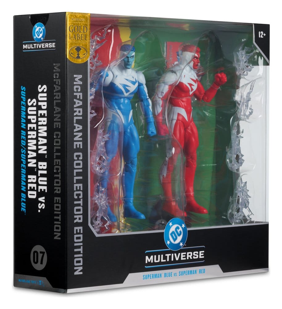 DC Multiverse pack 2 figurines Superman Blue vs. Superman Red (Gold Label) 18 cm