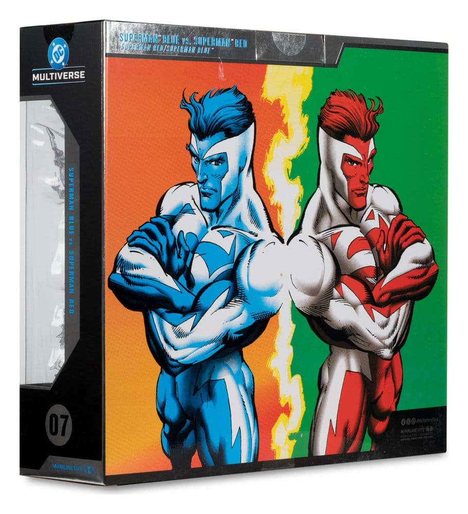 DC Multiverse pack 2 figurines Superman Blue vs. Superman Red (Gold Label) 18 cm