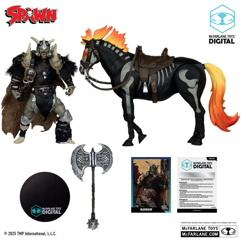 Spawn figurine Bloodaxe avec cheval (Spawn: The Dark Ages) (McFarlane Toys 30th Anniversary) (Gold Label) 18 cm