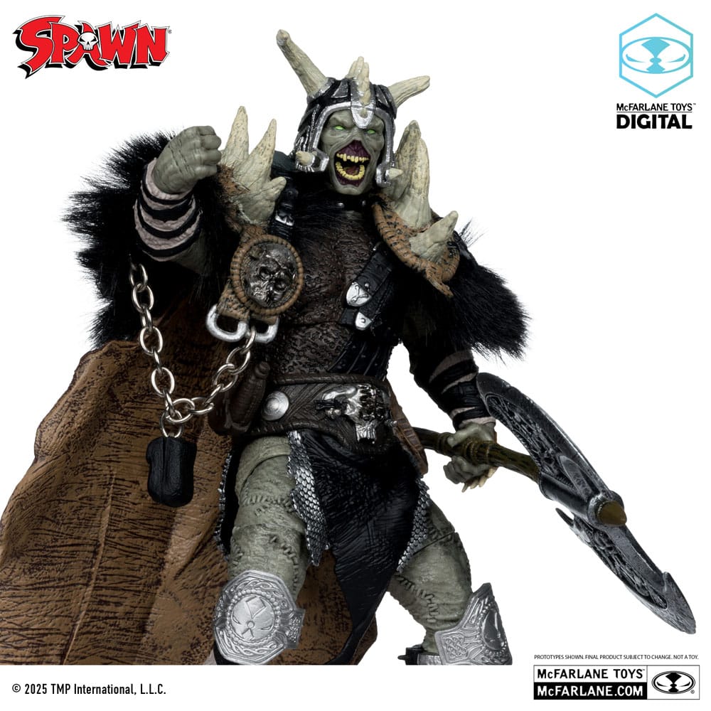 Spawn figurine Bloodaxe avec cheval (Spawn: The Dark Ages) (McFarlane Toys 30th Anniversary) (Gold Label) 18 cm