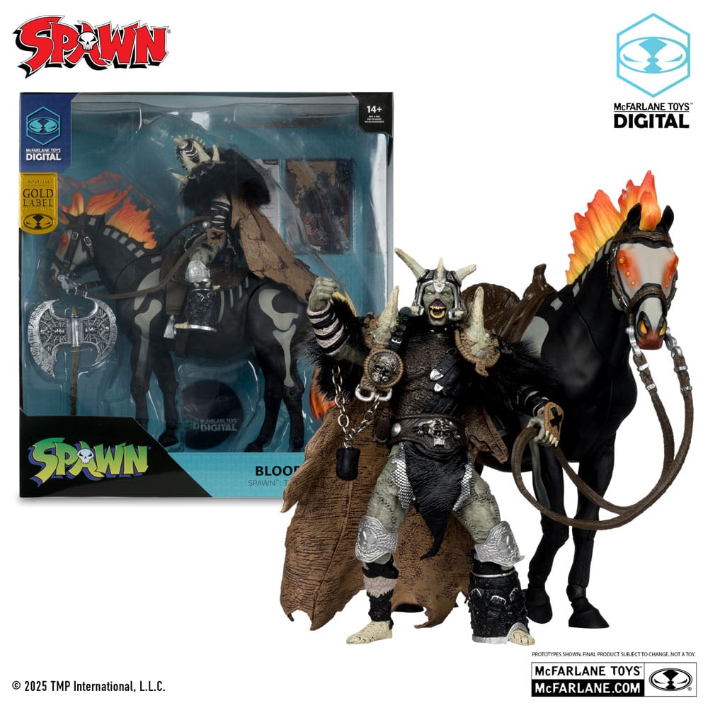 Spawn figurine Bloodaxe avec cheval (Spawn: The Dark Ages) (McFarlane Toys 30th Anniversary) (Gold Label) 18 cm