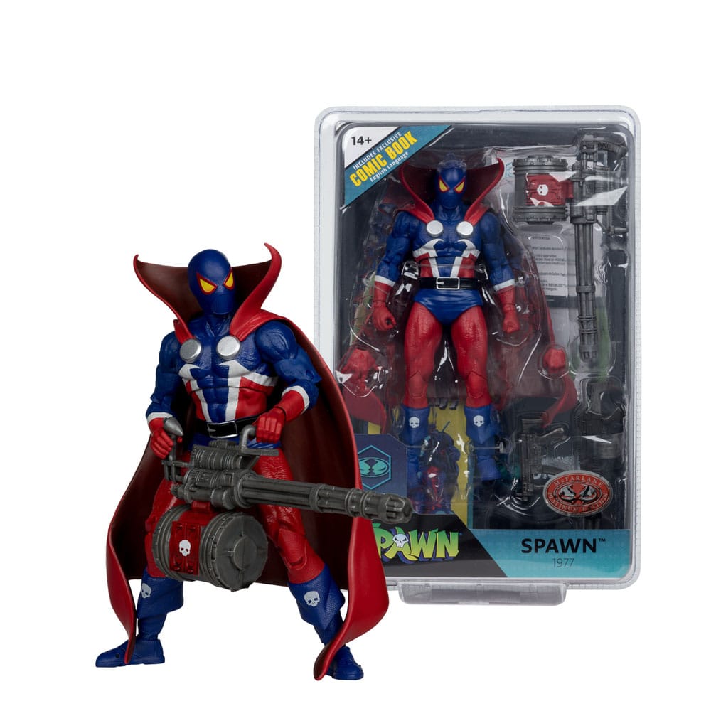 Spawn Page Punchers figurine Spawn 1977 Red and Blue (Chase) Red Platinum Edition 18 cm
