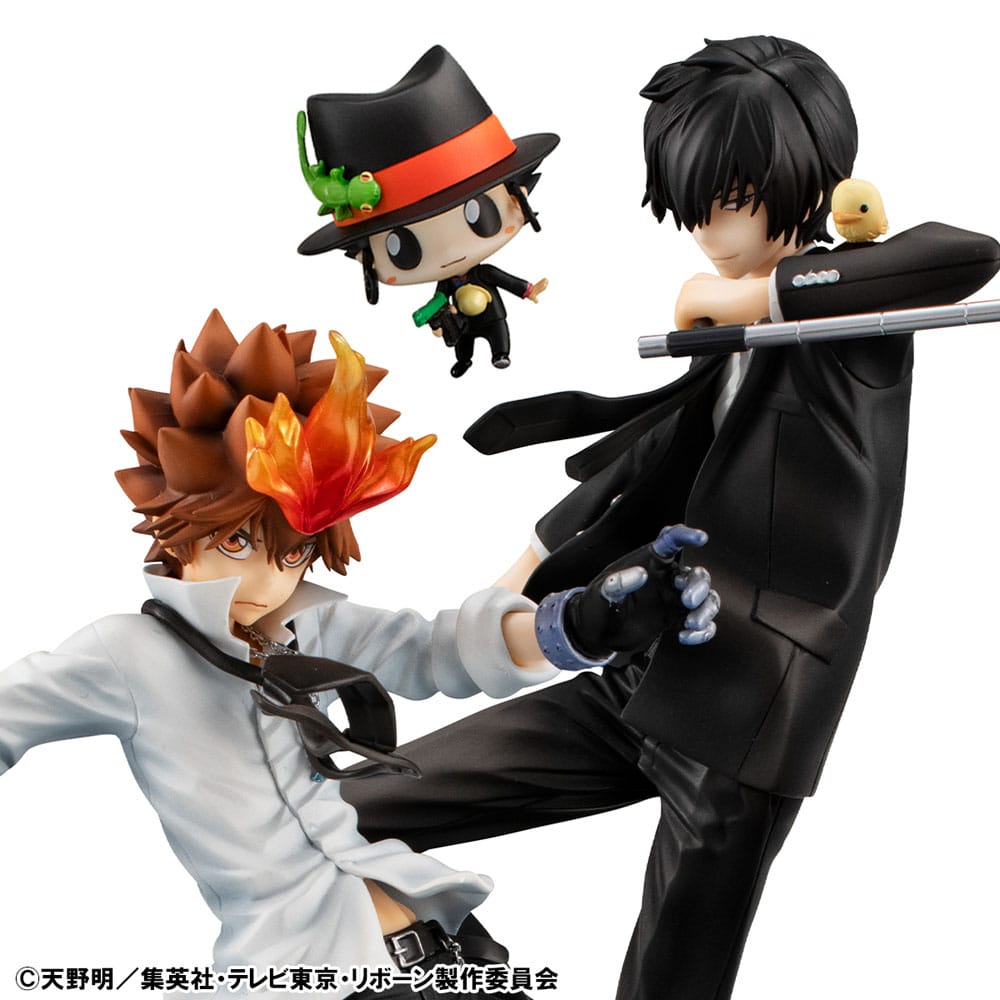 Katekyo Hitman Reborn! G.E.M. Series statuette PVC Tsunayoshi Sawada & Kyoya Hibari & Reborn Set 21 cm