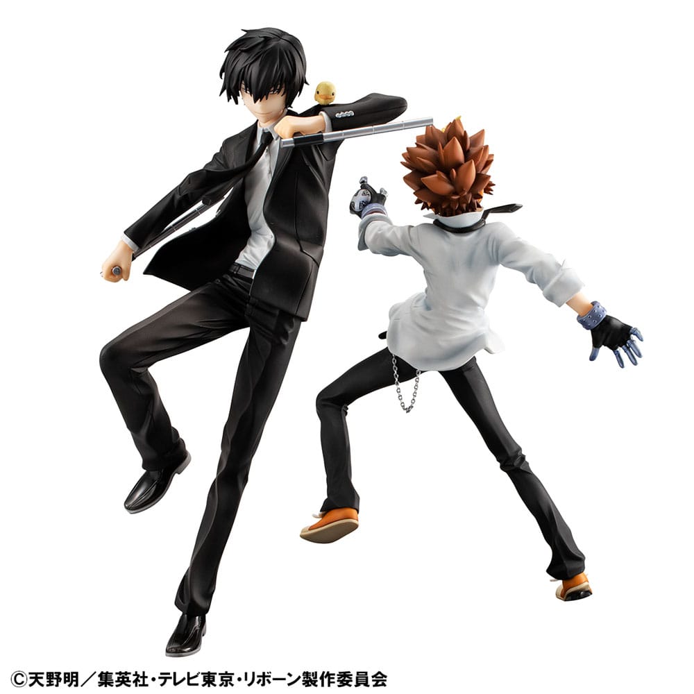 Katekyo Hitman Reborn! G.E.M. Series statuette PVC Tsunayoshi Sawada & Kyoya Hibari & Reborn Set 21 cm
