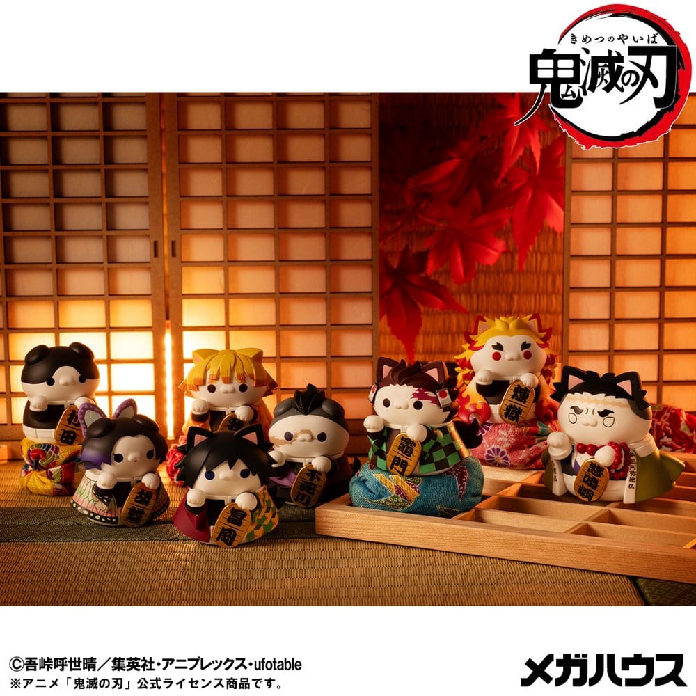 Demon Slayer: Kimetsu no Yaiba Mega Cat Project assortiment boîte-mystère trading figures Fortune Cats Ver. 01 7 cm (8)